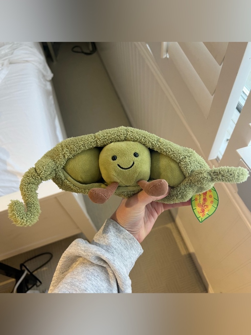 Jellycat Amusable Green Pea Pod Plush - Discontinued